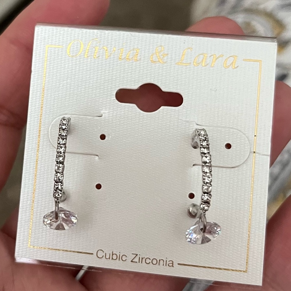 Women’s Jewelry Silver Tone Dangle Hoop Earrings